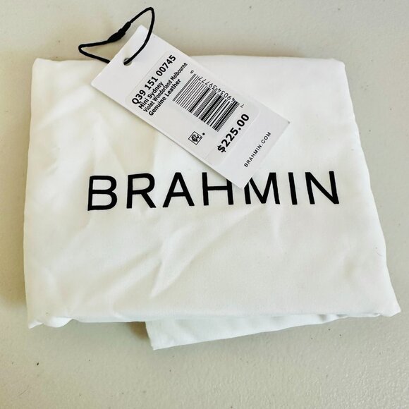 BRAHMIN MINI SIDNEY METALLIC VIOLET WONDERLAND MELBOURNE LEATHER CROSSBODY $225 - Picture 10 of 10